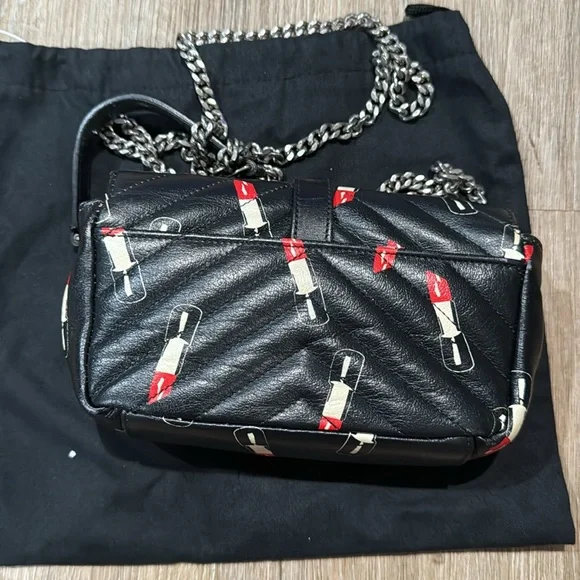 AUTHENTICATED YSL Saint Laurent monogramme matelasse lipstick print crossbody - Picture 5 of 7